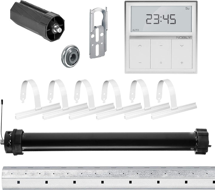 NOBILY Rolladen-Komplett-Set f. 60mm Achtkantwelle Mechanischer Funk Maxi-Rolladenmotor 20Nm + Rolla