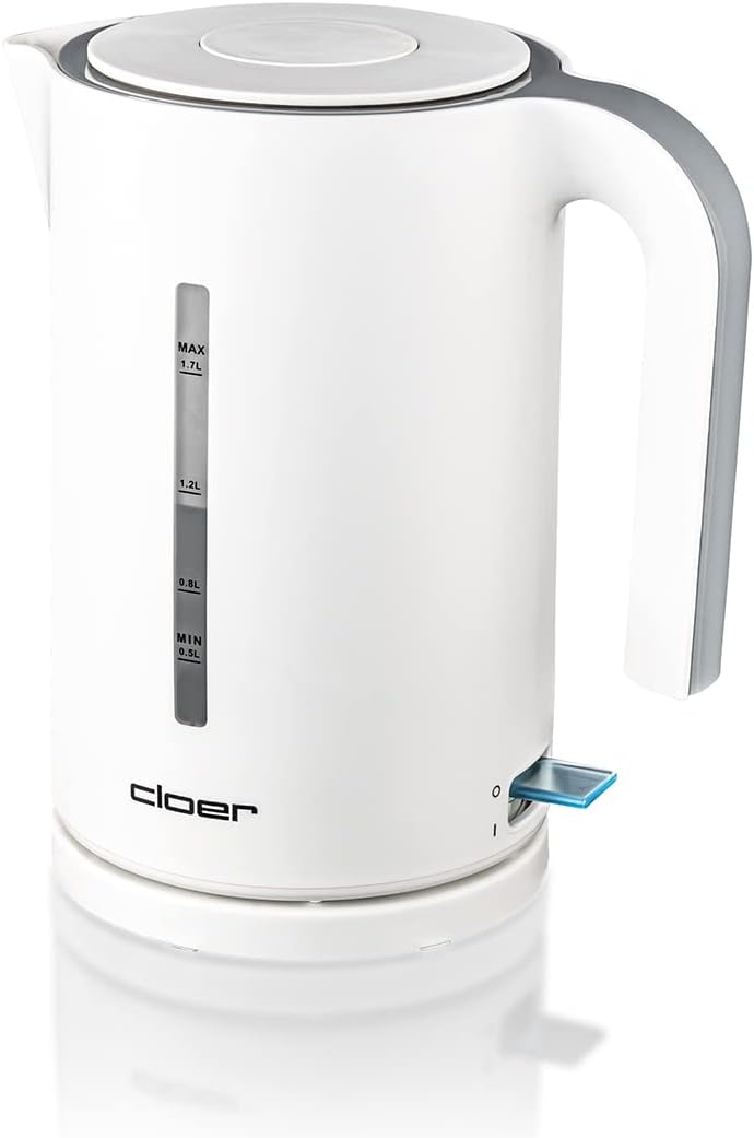 Cloer 4111 Wasserkocher, 2200 W, grosse Wasserstandsanzeige, Trockengeh- und Überhitzungsschutz, 1,7