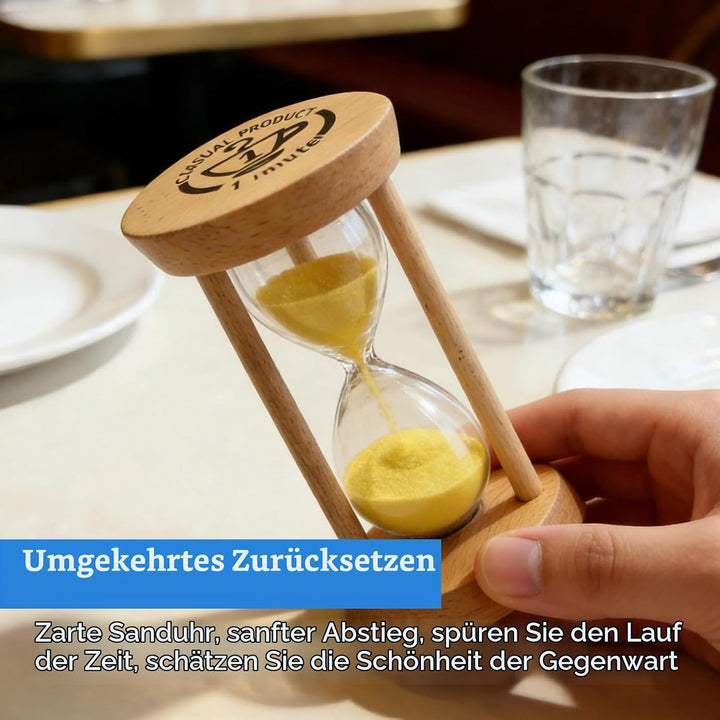 6 Stück Sanduhr Timer Set, Sanduhren 30s/1/2/3/5/10 Minuten, Holz Sanduhr Klein Klassenzimmer, Zeitm