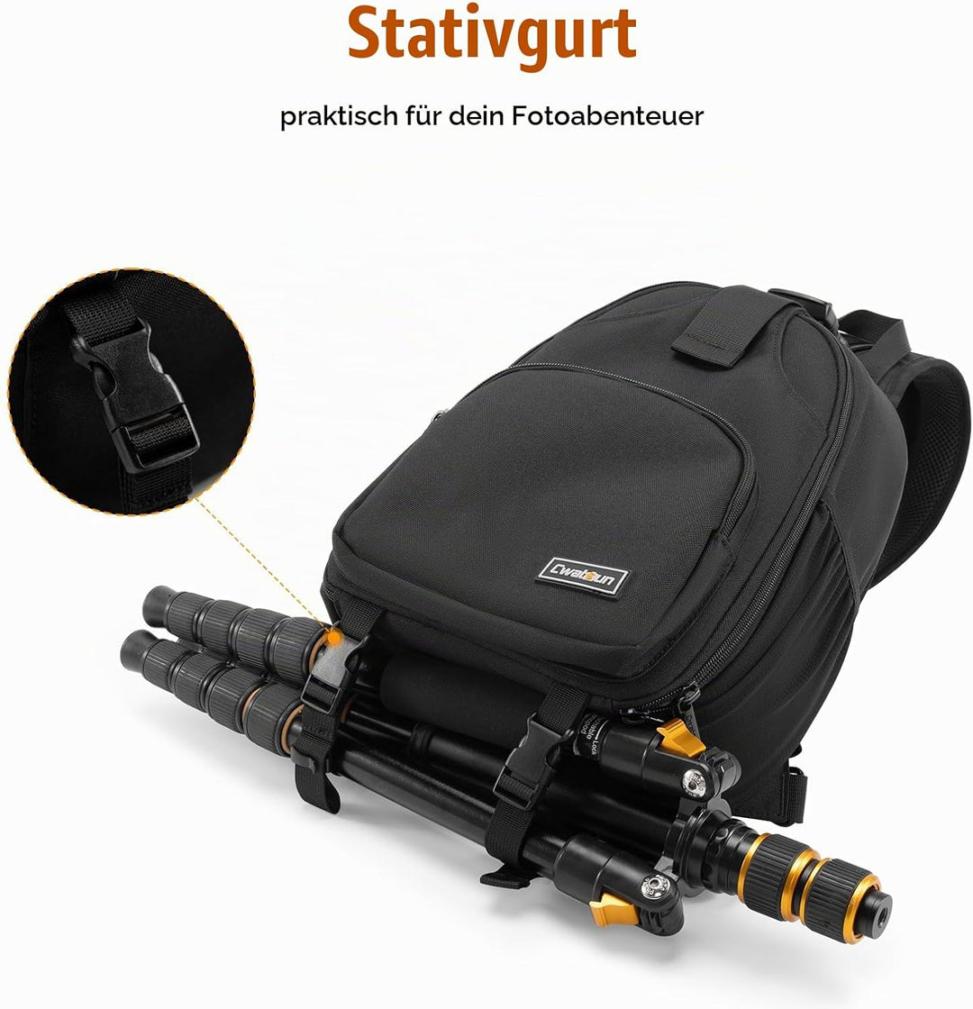 Cwatcun Kameratasche, Kamera-Umhängetasche, SLR-Kameratasche mit USB-Ladeanschluss Kompatibe, wasser