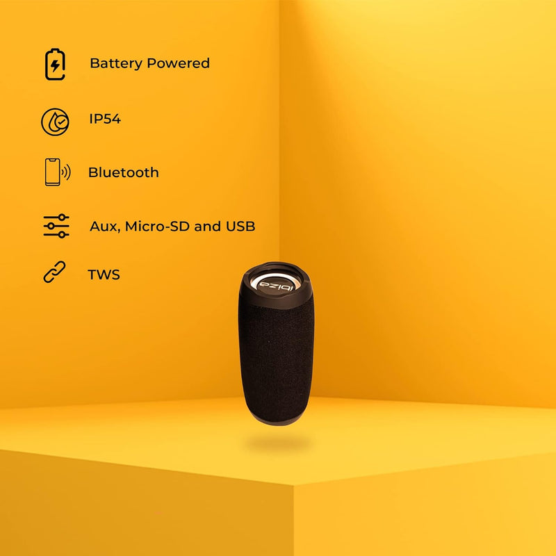 BULLET30 - IBIZA - 30W Tragbare 360° Bluetooth-Lautsprecherbox, batteriebetrieben, mit LED-Leuchtrin