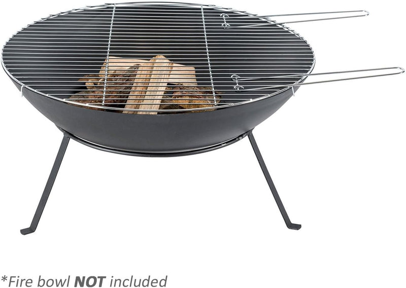 Homescapes abnehmbarer Grillrost mit Handgriffen, für Feuerschalen, 60cm Durchmesser Silber