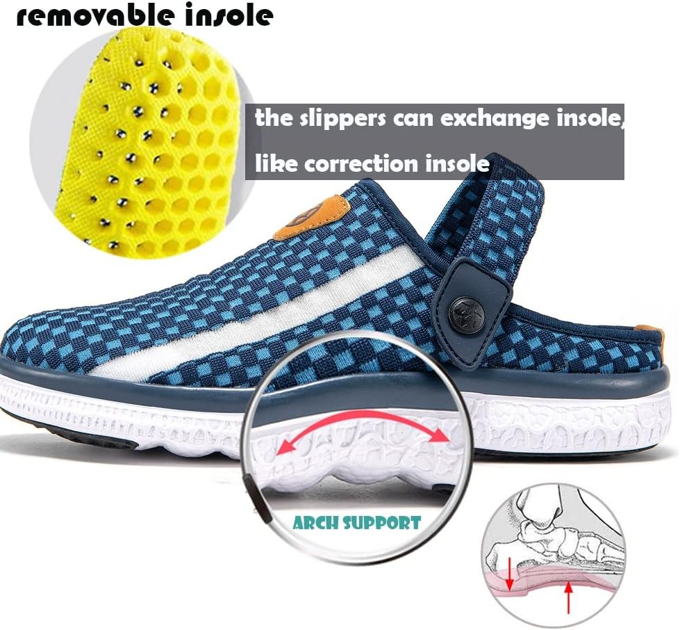 Unisex Clogs Hausschuhe Atmungsaktiv Mesh Pantoletten Sommer Beach Freizeit Schuhe rutschfest Weiche