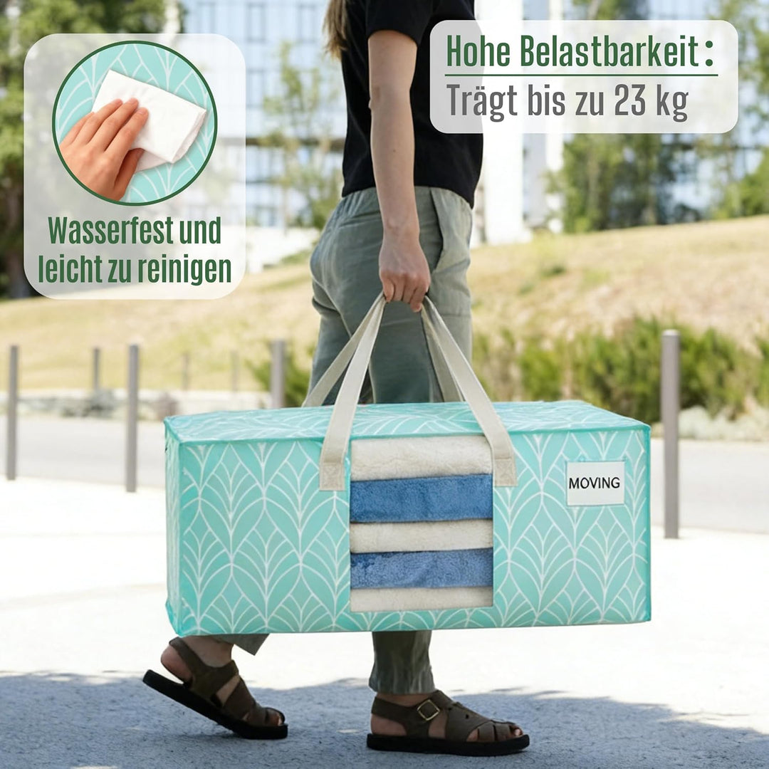 VENO 10 Stück extra grosse Umzugstaschen mit starke Griffe und Reissverschlüsse Faltbare Aufbewahrun
