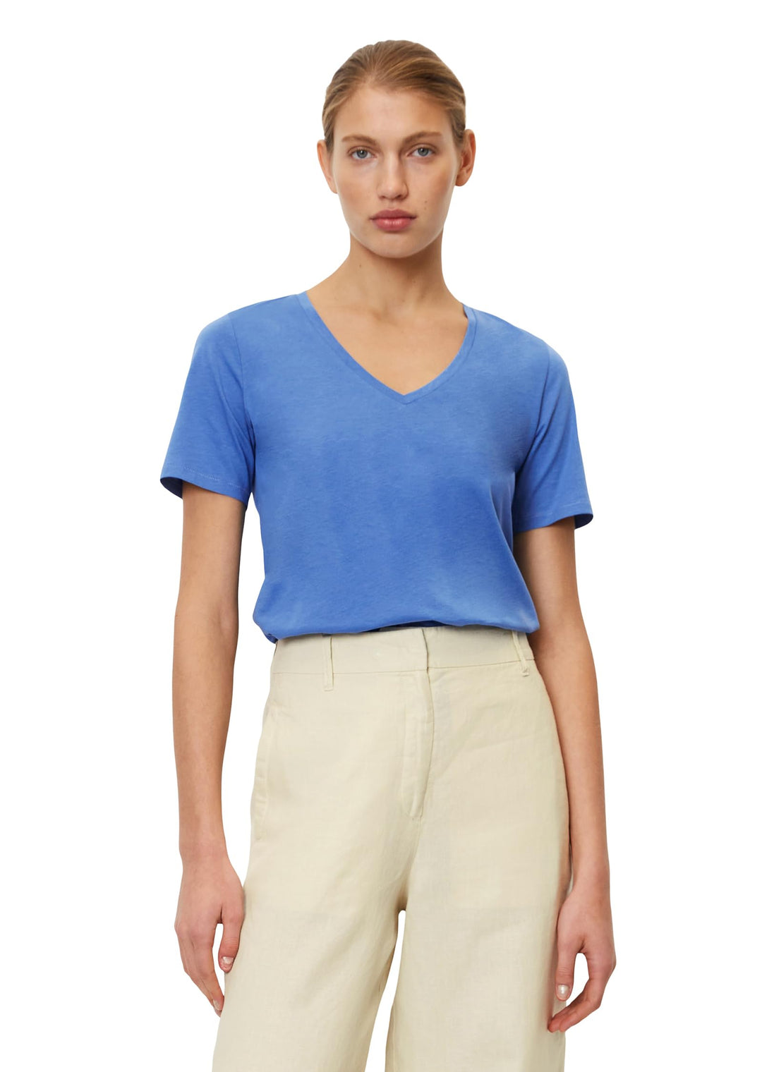 Marc O'Polo Damen T-Shirt mit V-Ausschnitt Regular Fit XXS 864, XXS 864