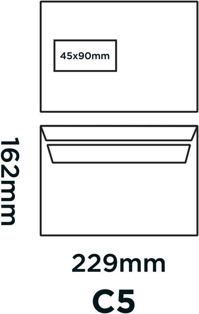 Blake Purely Everyday 1708 Briefumschläge selbstklebend Mit Fenster Weiss C5 162 x 229 mm - 90g/m² |