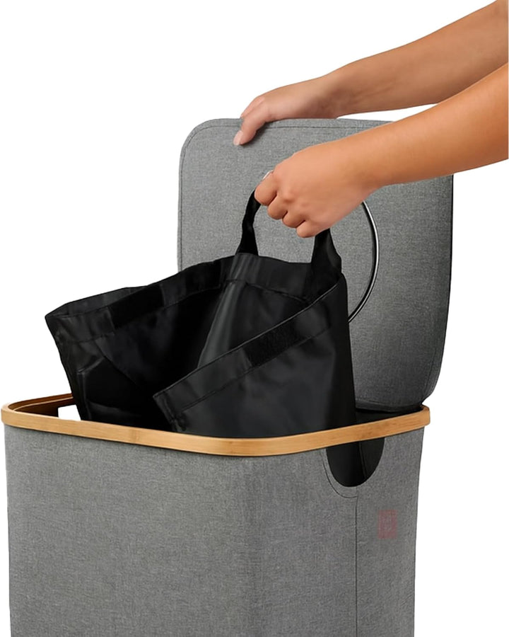 Relaxdays Pfandflaschen Sammelbehälter 100 l, HBT: 70 x 42 x 34 cm, Stoff, waschbar, Flaschensammler