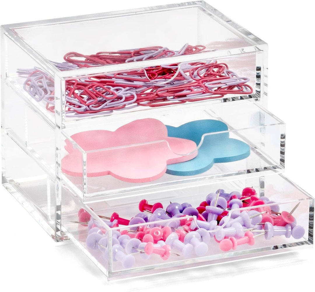 OSCO A3275 Magazin mit 3 Schubladen aus klarem Acryl, klein Small (3 Drawer), Small (3 Drawer)