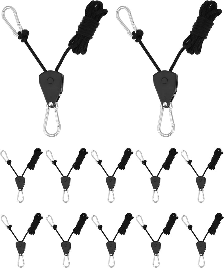 QWORK® 8 STK. Verstellbare Seilratschen mit Haken - 30kg - 1,8 m - Seilspanner zum Aufhängen von Pfl