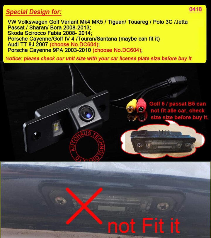 HD CCD Auto Rückfahrkamera mit Wasserdicht integriert in Nummernschild Rückfahrsystem für VW Volkswa