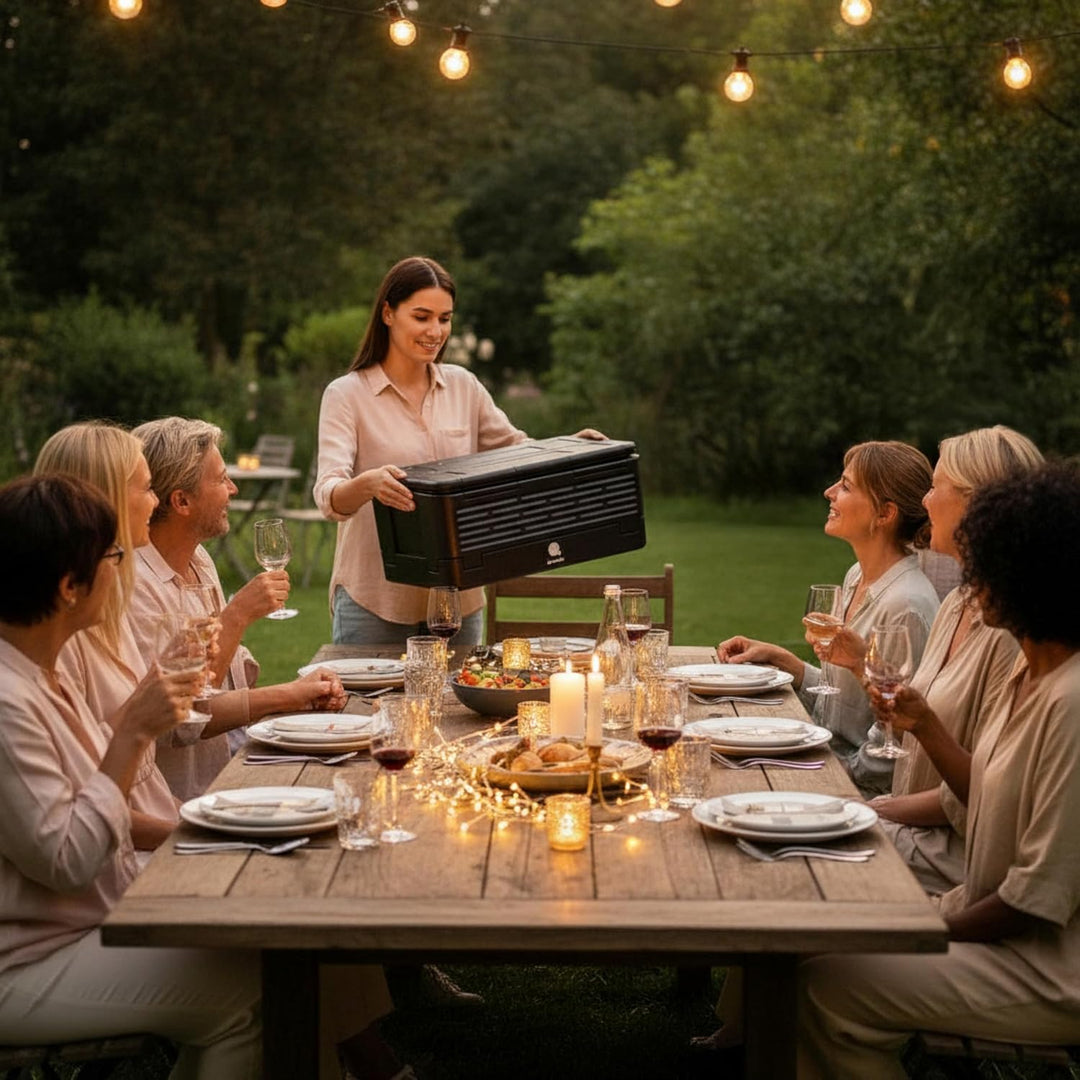 Thermobox gross faltbar schwarz zum Warmhalten und Kühlen - 42 L - Essen Warmhaltebox klappbar 60 x