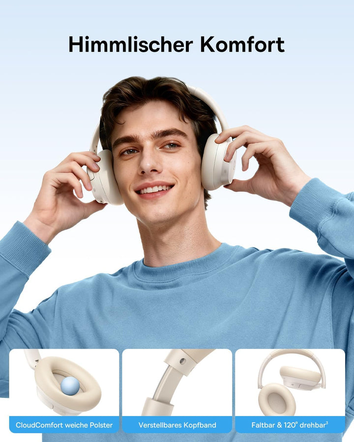 Baseus BH1 NC Lite Bluetooth Kopfhörer, Over-Ear-Kopfhörer mit Active Noise Cancelling, tiefer Bass,
