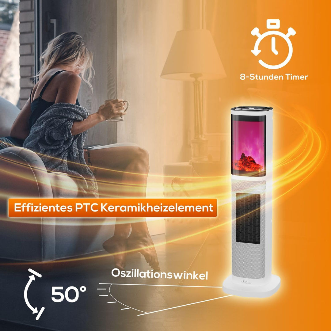 Tronitechnik® Infrarot Turm-Keramik-Heizer Elektro-Heizer 2000 Watt, Heizstrahler Standheizstrahler