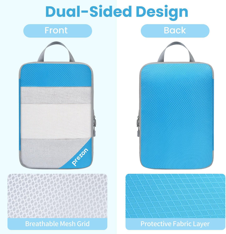 Prezon 6 Set Kompressions-Packwürfel, Durchsichtiges Design, Platzsparend, Leicht, Massgeschneiderte