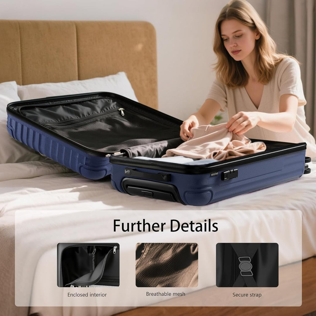 Voyager Hartschalen Reisekoffer mittelgross 66x45x27cm, Handgepäck Koffer, leicht Rollkoffer mit 4 R