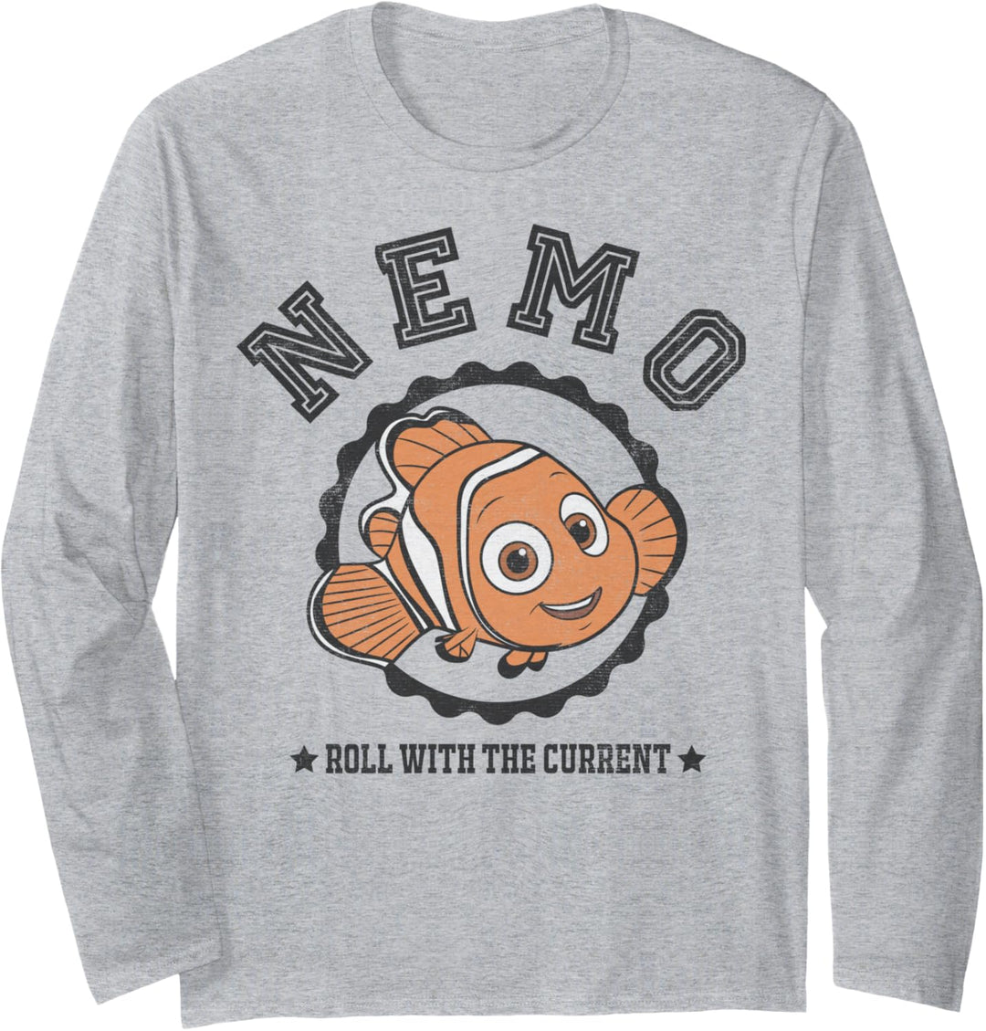 Disney Pixar Finding Dory Nemo Roll With It Text Langarmshirt