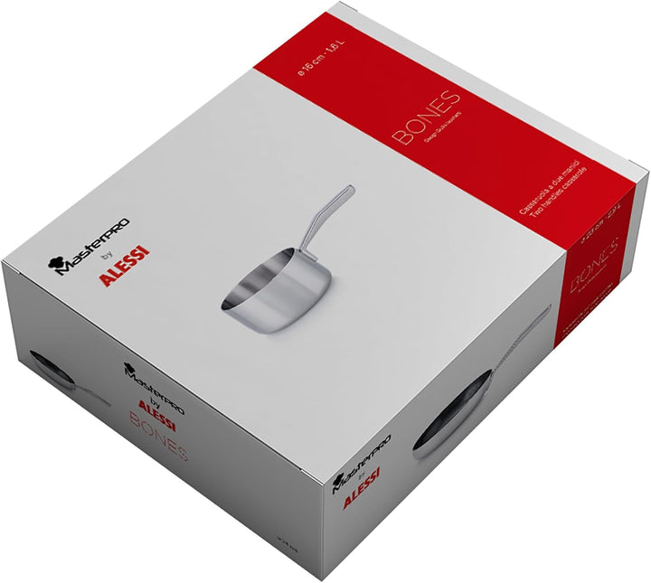 MasterPRO Alessi Bones - 16cm Kochtopf - Hergestellt aus Edelstahl - Innen und aussen mattiert - ger
