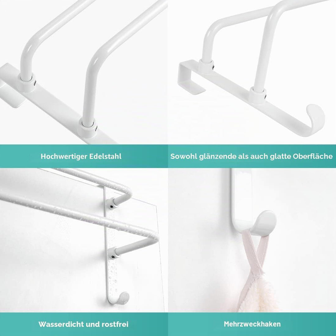 EMKE Doppelter Handtuchhalter, Badezimmer über der Tür hängender Handtuchhalter mit Haken, Edelstahl
