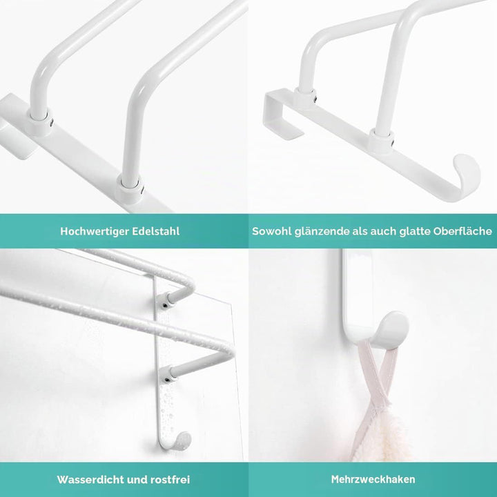 EMKE Doppelter Handtuchhalter, Badezimmer über der Tür hängender Handtuchhalter mit Haken, Edelstahl