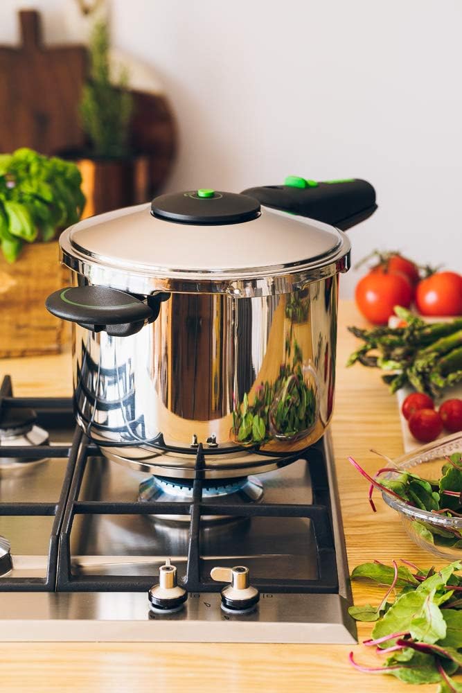 MONIX Presto | 6-Liter-Schnellkochtopf aus Edelstahl 18/10, geeignet für alle Herdarten, einschliess