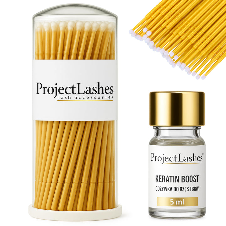 Keratin Serum für Wimpern und Augenbrauen + Applikatoren, Nährende Keratin Pflege mit Malvenextrakt,