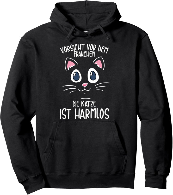 Vorsicht Vor Dem Frauchen Die Katze Ist Harmlos Spruch Pullover Hoodie