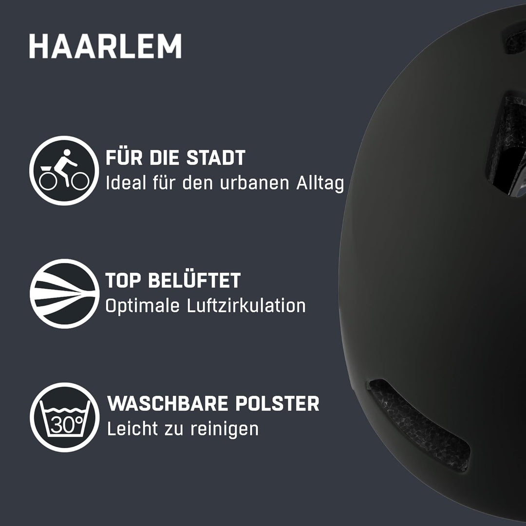 Alpina HAARLEM - Robuster, sicherer und Individuell Anpassbarer & Leichter Urban Fahrradhelm Für Erw