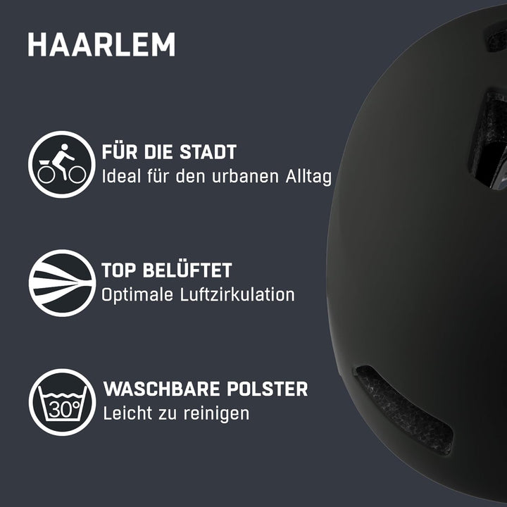 Alpina HAARLEM - Robuster, sicherer und Individuell Anpassbarer & Leichter Urban Fahrradhelm Für Erw