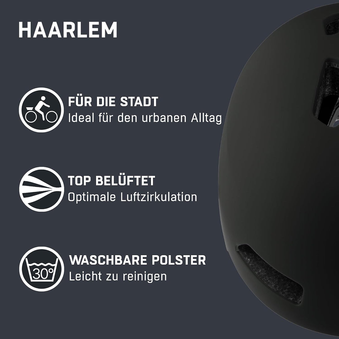 Alpina HAARLEM - Robuster, sicherer und Individuell Anpassbarer &amp; Leichter Urban Fahrradhelm Für Erw