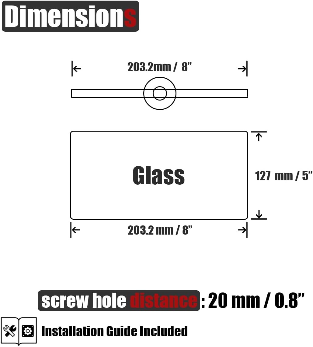 JQK Badezimmer-Glasregal, goldfarben, gehärtetes Glas, Duschaufbewahrung, 20,3 x 12,7 cm, 304 Edelst
