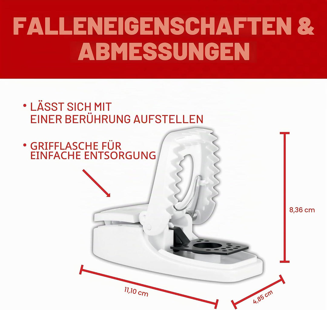 Tomcat Press'N Set Mausefalle Kunststoff gefedert Mäusevernichter mit Greiflasche 2 Fallen