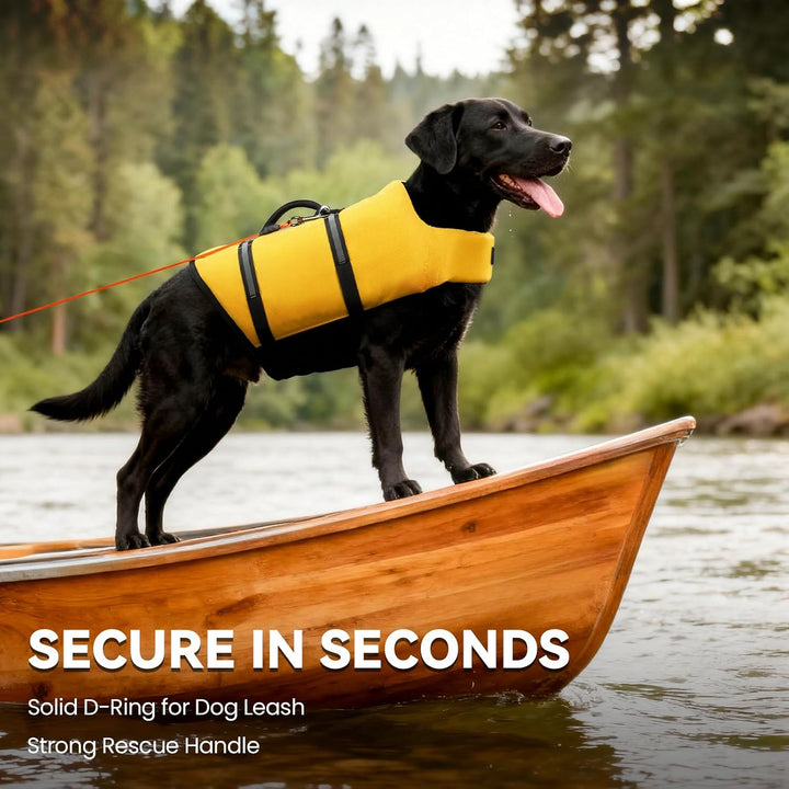 VIVAGLORY Hunde Schwimmweste Rip Stop Hundeschwimmweste, XL, Gelb | Auftrieb &amp; Ripstop for Hunde, Sc