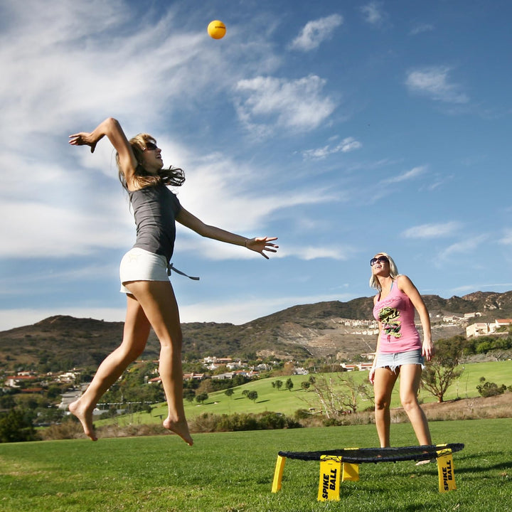 Spikeball Standard 3-Ball-Set – Spiel für Garten, Strand, Park, drinnen Gelb/Schwarz Single, Gelb/Sc