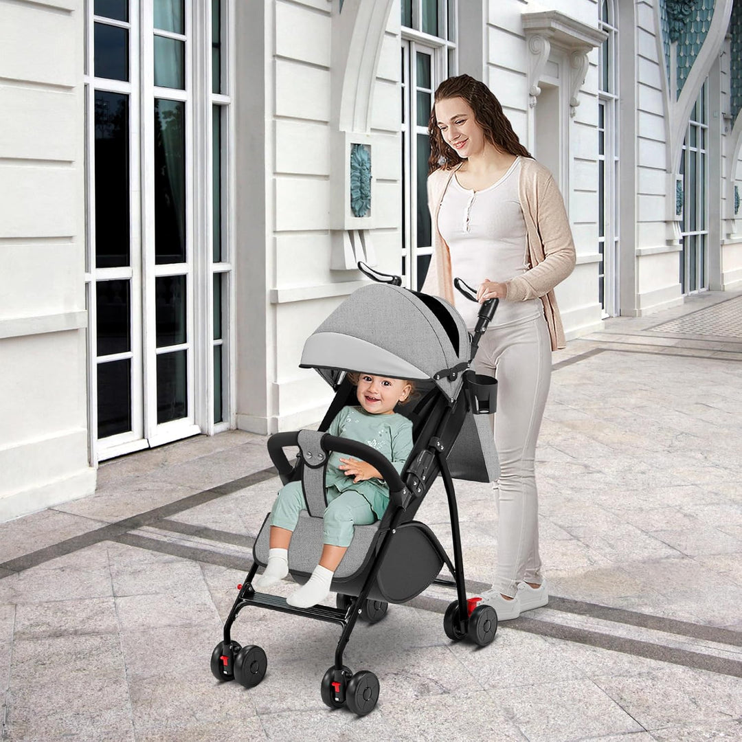Kinderwagen für Babys, Kinderwagen mit Sonnenschirm, faltbarer Kinderwagen mit Baumwollpads und Mosk