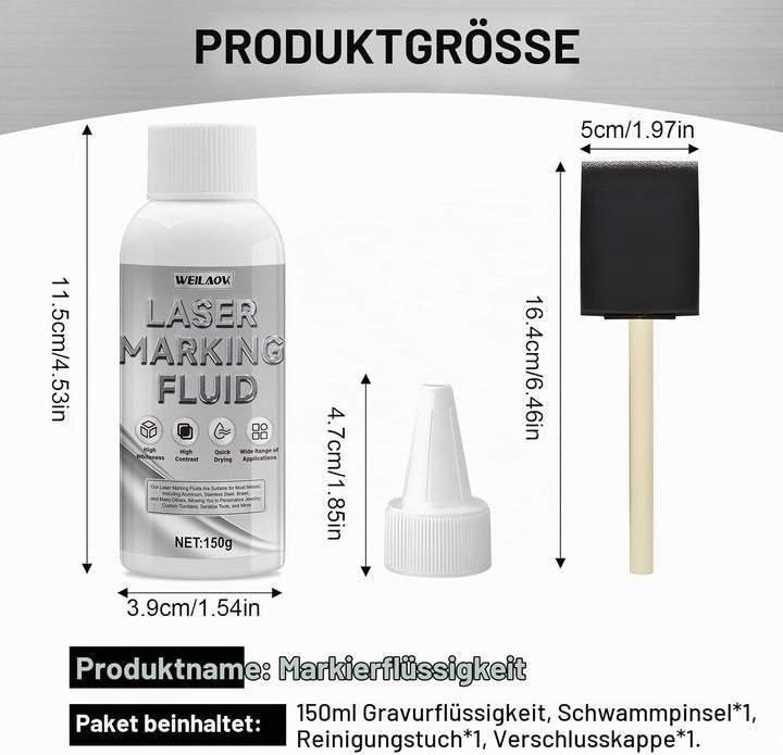 LasermarkierungsflüSsigkeit, Laser Markierungsspray für Metallmarkierung, Schnelltrocknend Lasermark