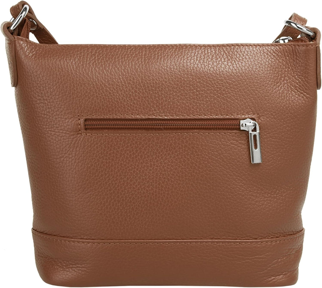Cluty Umhängetasche Echt Leder Damen | Made in Italy, verstellbarer Schultergurt, Handtasche mit Rei