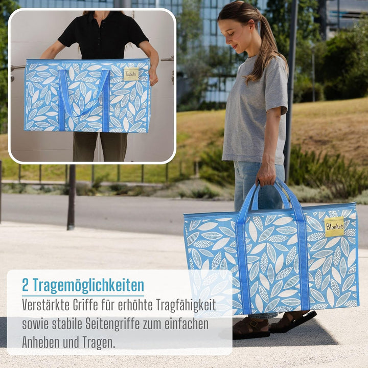 VENO 102 Liter Grosse Aufbewahrungstasche, Aufbewahrungsbox, Starke Griffe Umzugstaschen mit Reissve