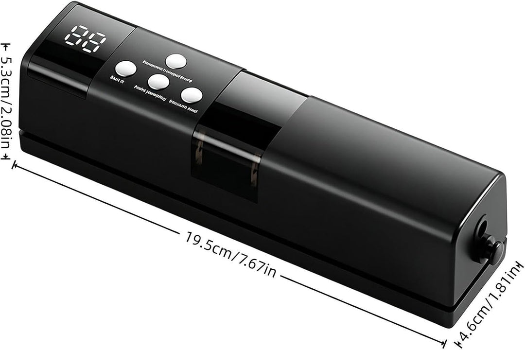 Vakuum-Versiegelungsgerät, tragbar, 17,6 x 5,8 x 2,08 x 2,1 cm, mit LED-Display, langlebiges ABS-Mat