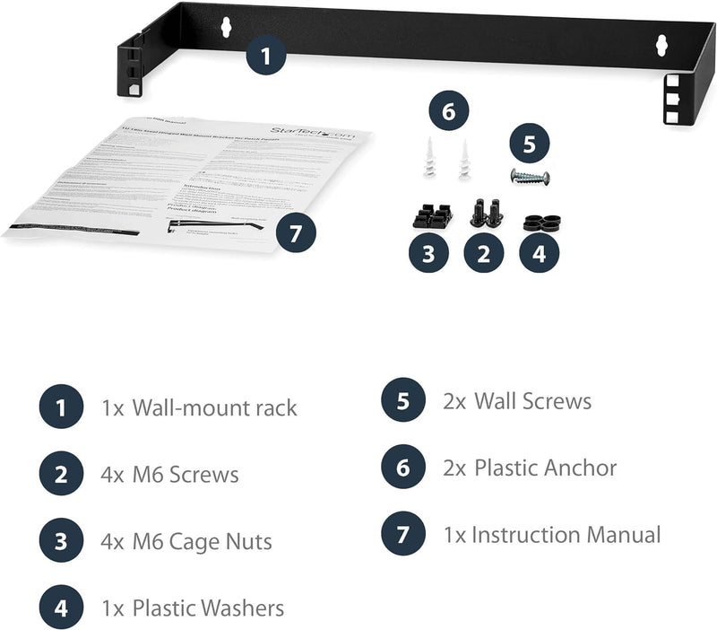 StarTech.com 1 HE Aufklappbare Wandhalterung für Patchpanel - 4 Zoll tief - 19" Schwenk-Rack für Ein