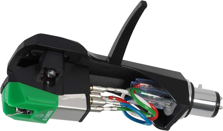 Audio Technica AT-VM95E/H Headshell/Dual Moving Magnet Cartridge Combo Kit (schwarz/grün)