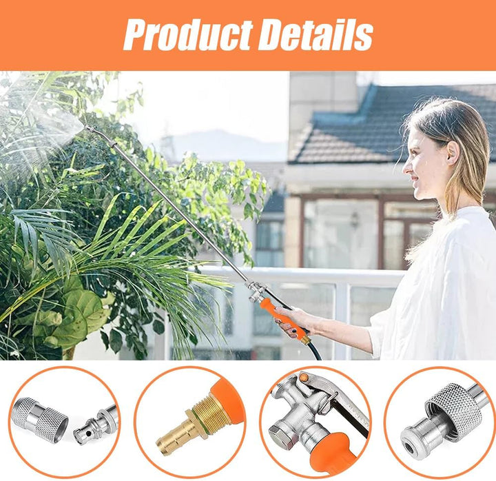 Hojalis Sprühstab-Ersatz, 72cm Garten Giessstab Metall, mit Universeller Messingersatz 3/8" und 3/4"