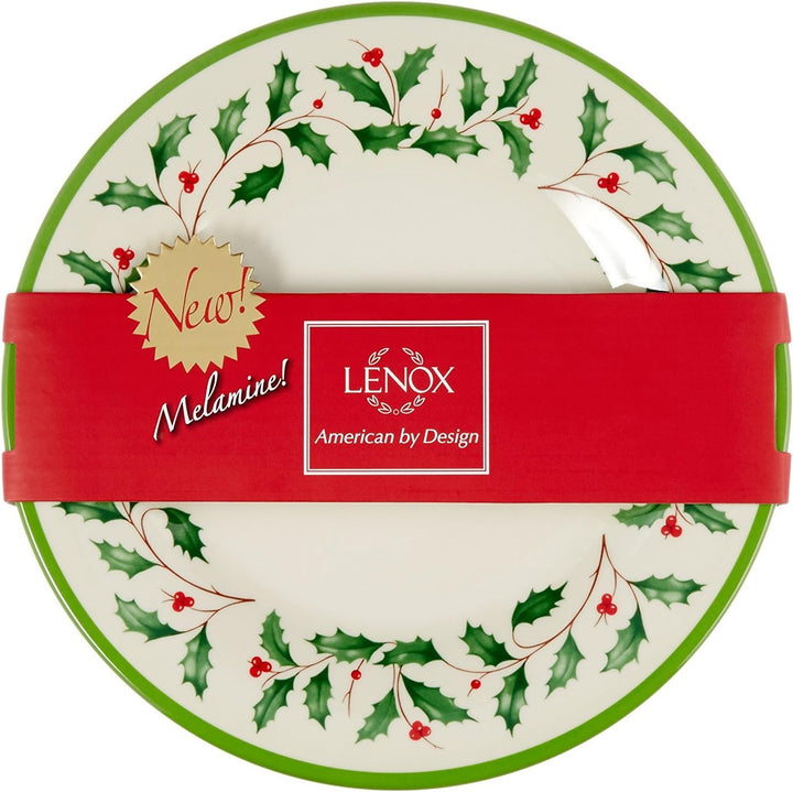 Lenox Holiday Teller-Set, Melamin, 0,7 kg, Rot/Grün, 4-teilig Akzent-Teller, Akzent-Teller