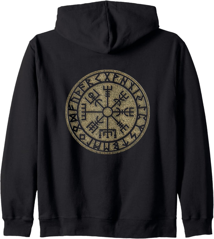 Vegvisir Wikinger Kompass Runen Nordisch Keltisch Schutz Kapuzenjacke