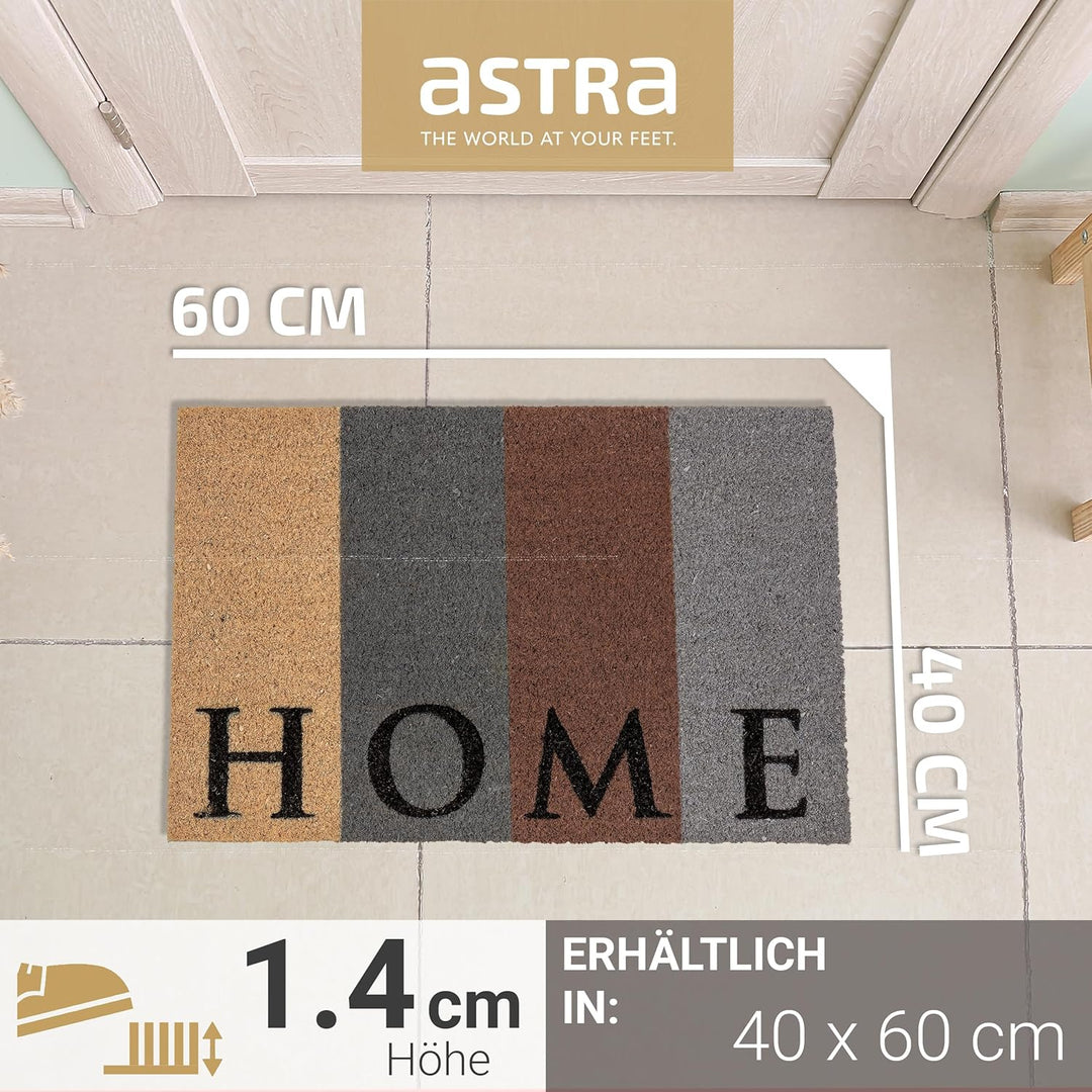 Astra Fussmatte innen Home Set 25x75 & 40x60 cm - rutschfeste Kokosmatte schmal - Schmutzfang Innen