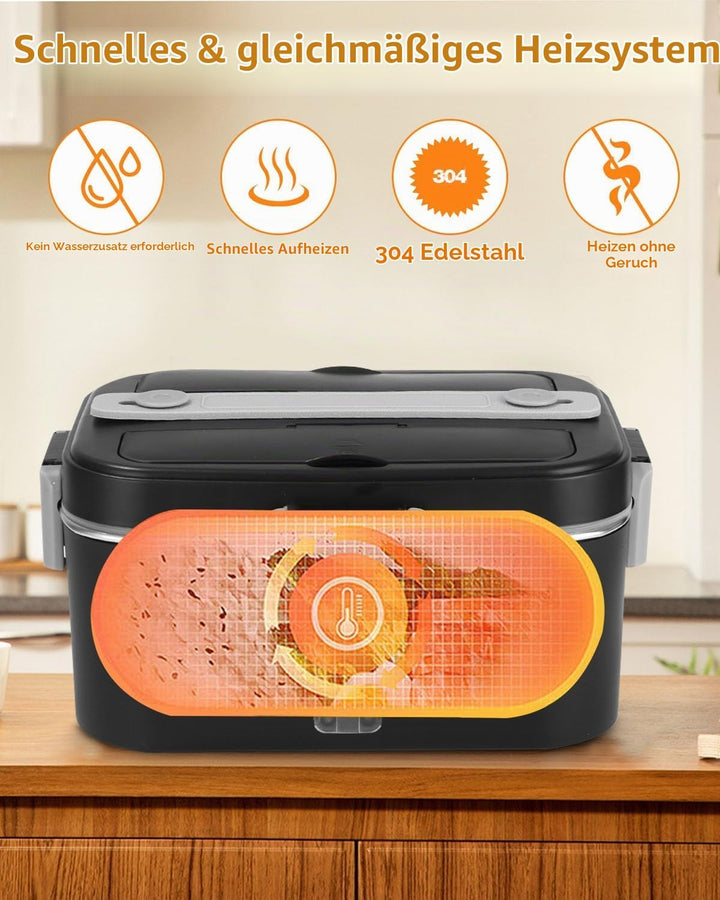 Elektrische Lunchbox, 3-in-1 12/24/220V Thermo Lunch box, 1.8 L Grossbehälter Lunchbox Erwachsene, H