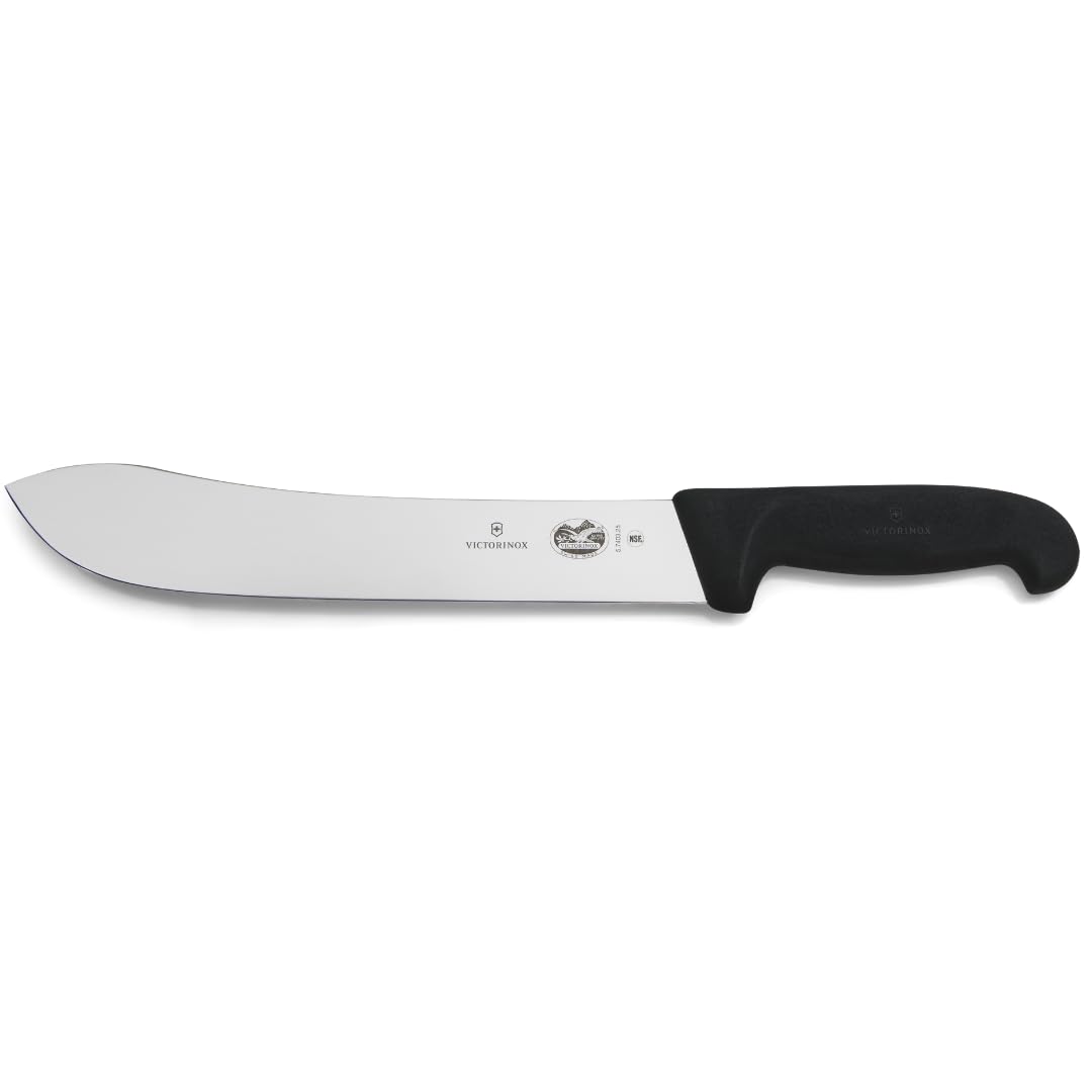 Victorinox Fibrox Schlacht-/Bankmesser, Langes Fleischmesser zum Zerteilen grosser Fleischstücke, 25