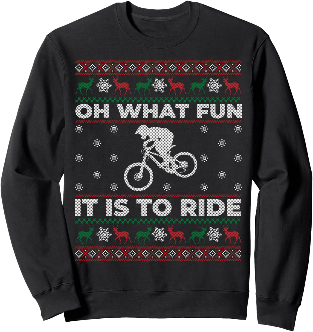 Oh What Fun It Is To Ride Bicycle Ugly Christmas Sweater Sweatshirt