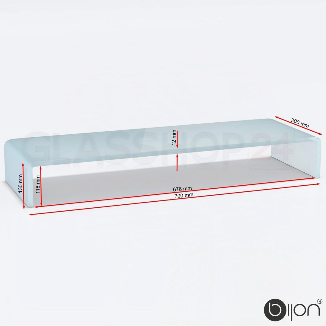 bijon TV Aufsatz Glas Bildschirm-Erhöhung | PC Monitor-Erhöhung, Schreibtisch-Aufsatz für Laptop Erh