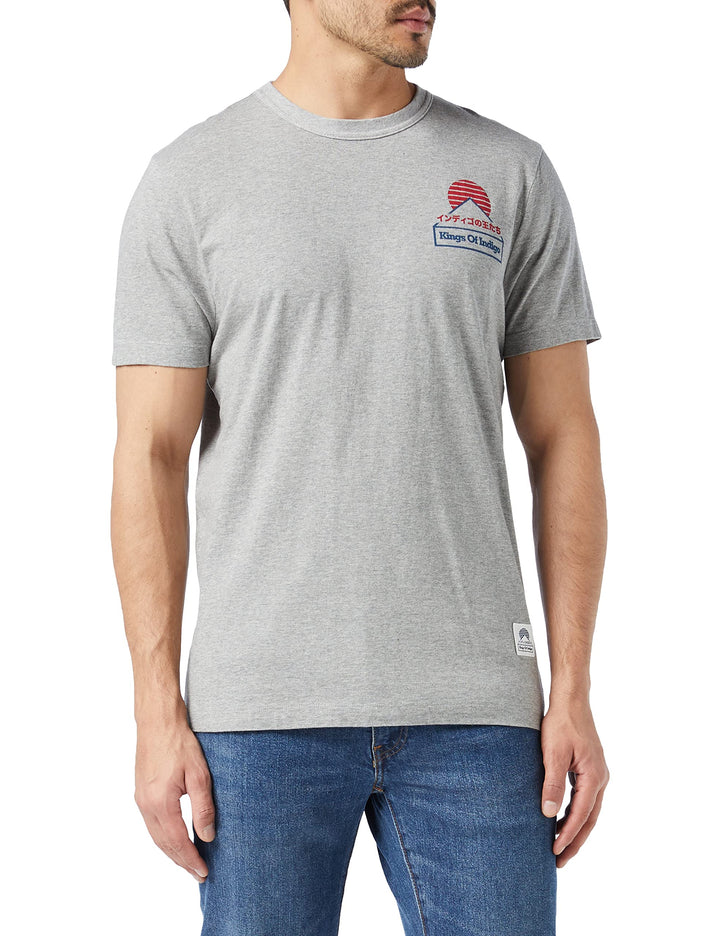 Kings of Indigo Herren Darius T-Shirt S Grau (Grey Melee Fuji 7004), S Grau (Grey Melee Fuji 7004)