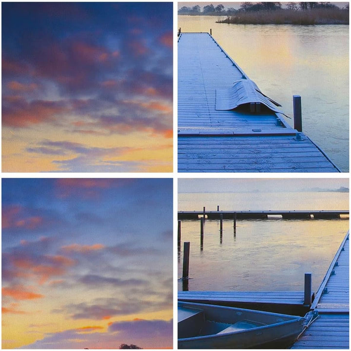 Bilder auf Leinwand Niederlande Natur Meer Sonnenuntergang Leinwandbild 70x50cm Wandbilder Dekoratio